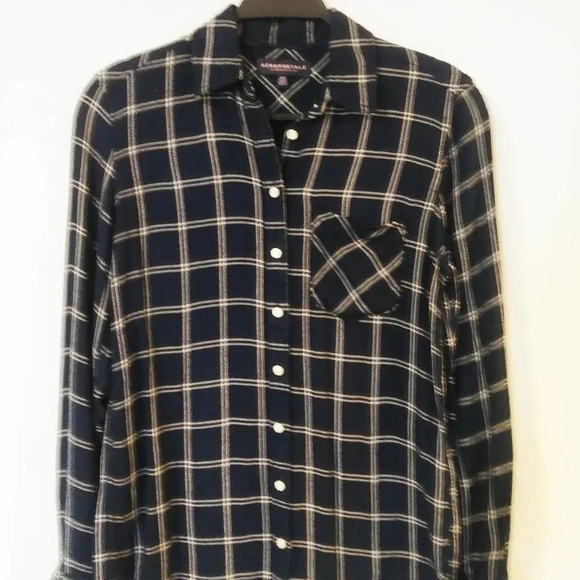 Aeropostale Button Down Plaid Blouse - Picture 1 of 5